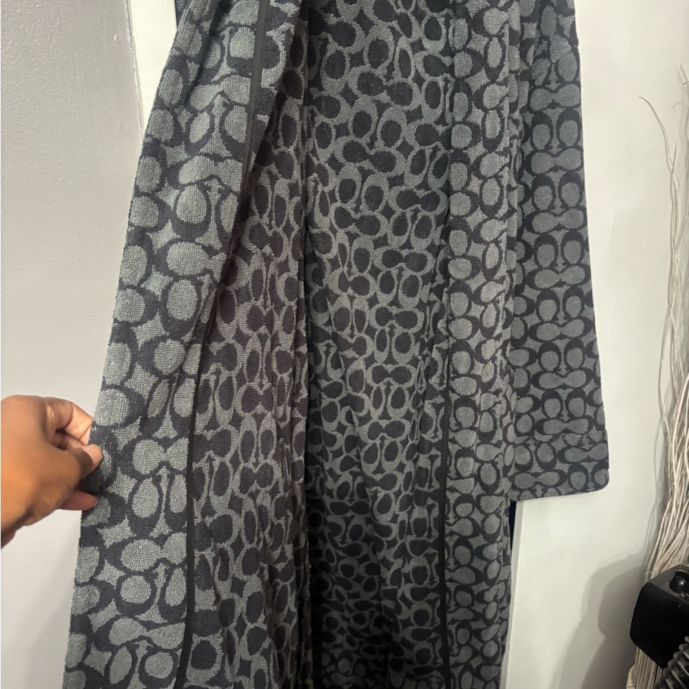Coach Gray Signature Logo Robe - Picture 4 of 6